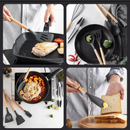 Kit Utensílios Cozinha Silicone e Bambu 12 Peças