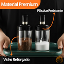 Kit Porta Tempero Condimento de Vidro com Tampa e Colher Embutida - Entrega Grátis