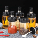 Kit Porta Tempero Condimento de Vidro com Tampa e Colher Embutida - Entrega Grátis
