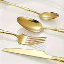 Kit Royal - Jogo de Talheres Em Aço Inox Com Acabamento Em Dourado Elegante - Entrega Grátis